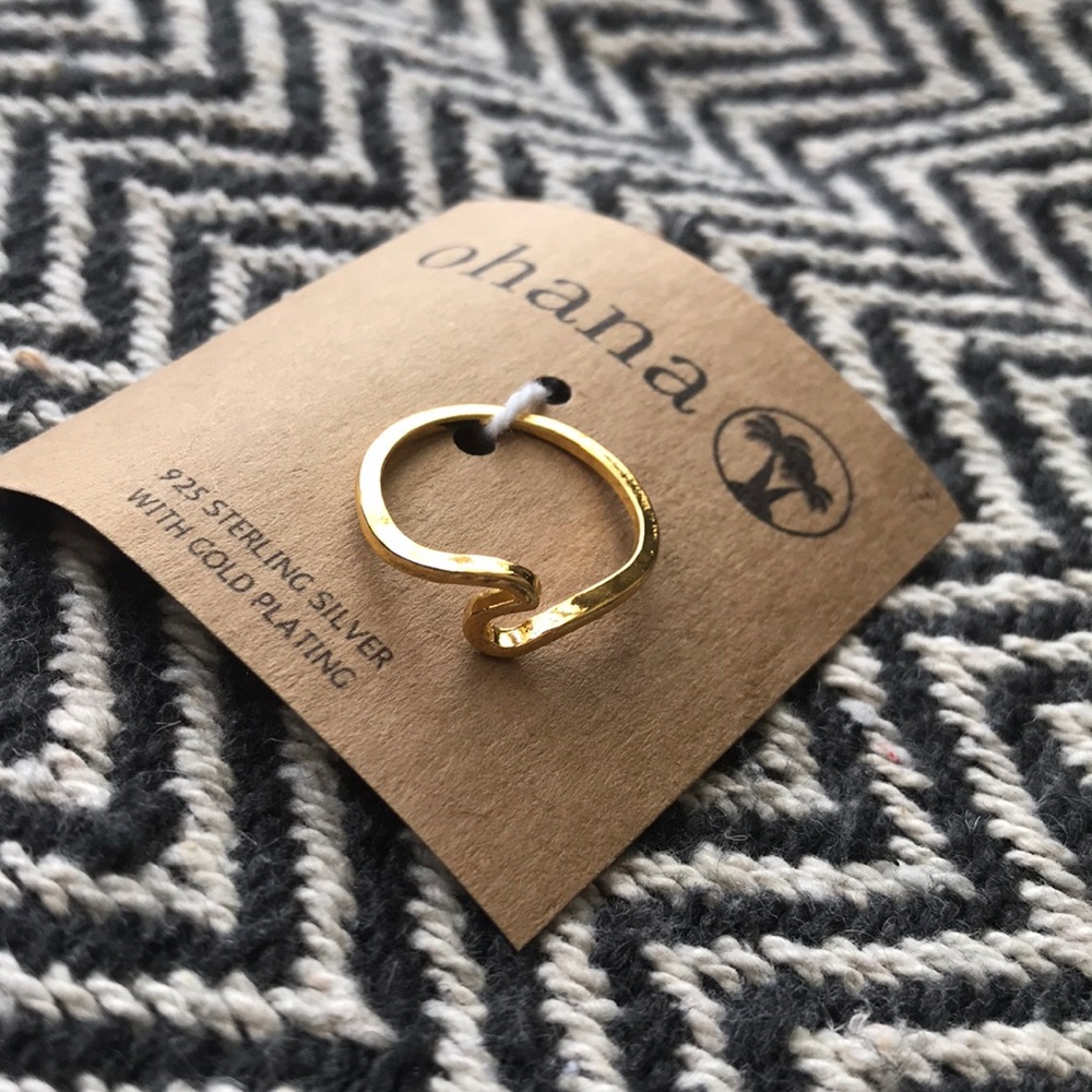 Authentic Yellow Gold Wave Ring Ohana Bracelets